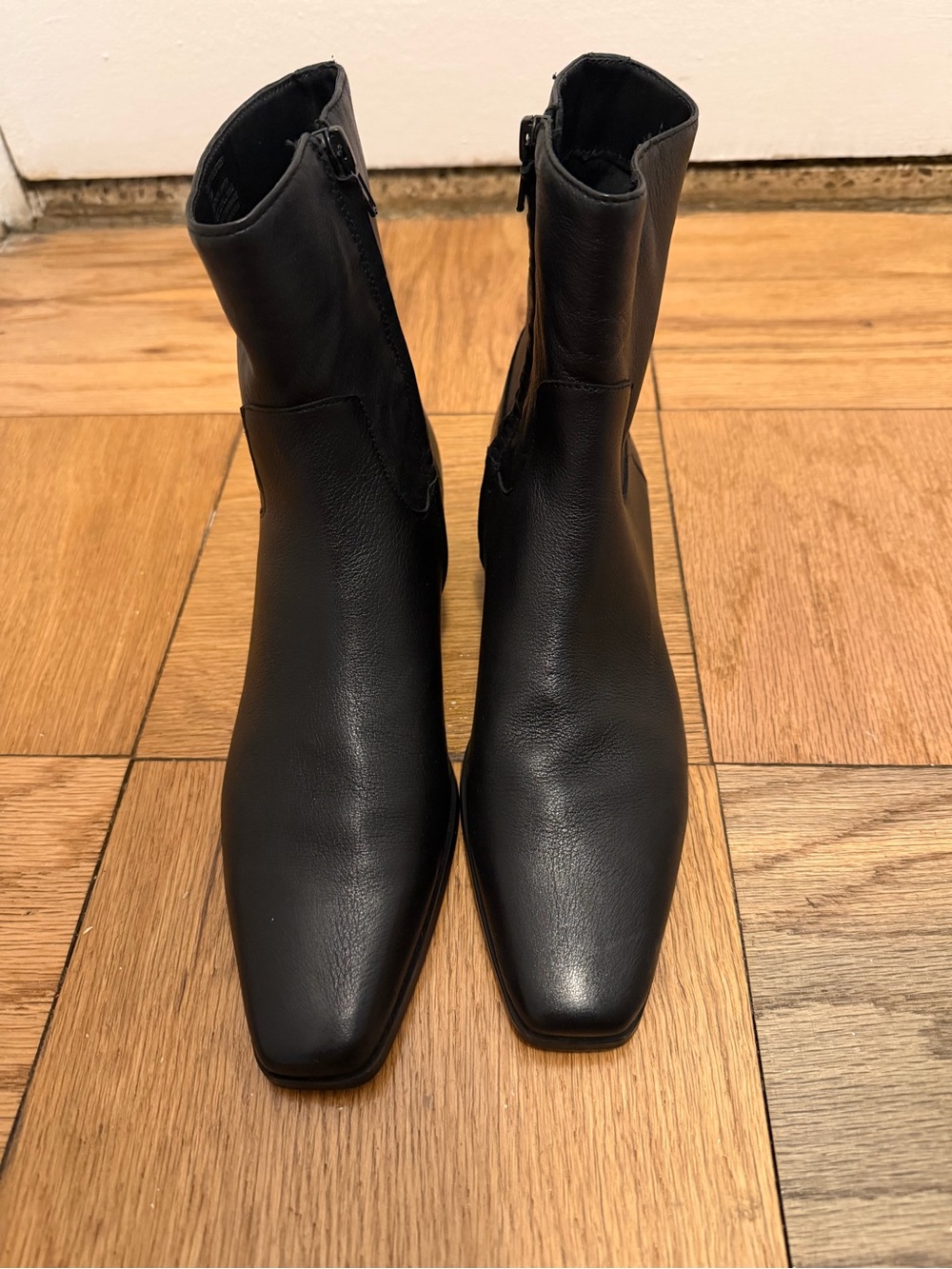Steven Madden Dusty Boot Black Square Toe with Side Zip
